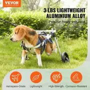2 Wheels Dog Wheelchair for Back Legs, Pet Wheelchair Lightweight & Adjustable Assisting in Healing, Dog Cart/Wheelchair for Injured, Disabled, Paralysis, Hind Limb Weak Pet(S)