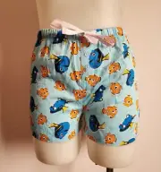 Peter Alexander Ladies Disney Finding Nemo Blue Printed Sleep Shorts Size L New