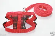 Red Leashes lead pet soft harness small pet guinea rat Hamster Ferret leveret