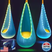 LFSMVT Light Up Kids Pod Swing Seat, Kids Hanging Hammock Swing with LED Ligh