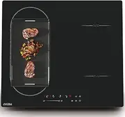 [COVERCOOK] 4 Zone Induction Hob, Electric Cooker 59cm, 7000W Built-in Cooktop with Bridge Zone, Touch Control,9 Power Levels,Child Safety Lock,220-240V