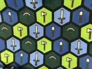 Minecraft Tools Blocks Zelda Ax Print 100% Cotton Fat Quarter 18"x22" NEW Mask