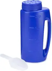 2L (70 oz) Hand Held Spreader in Blue. Adjustable Hole Size for Seed, Fertilise