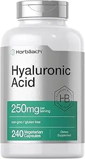 Hyaluronic Acid Capsules | 250 mg | 240 Count | Non-GMO and Gluten Free Supplement | by Horbaach