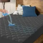 California King Size Waterproof Mattress Pad Protector Mattress Cover Dark Grey