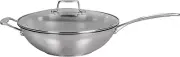 Impact Covered Wok, 32 Cm,Silver