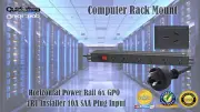 6 Way Rack Mount Server Power Board Rail GPO 1RU 10A SAA + Master Switch- 2 PACK