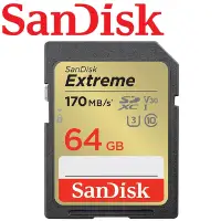 在飛比找Yahoo奇摩購物中心優惠-SanDisk 64GB 170MB/s Extreme U