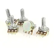 5 Pcs B250K Type B 250K Ohm Metal Shaft Single Linear Rotary Taper Potentiometer