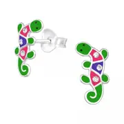 Kids Silver Lizard Stud Earrings