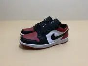 Nike Air Jordan 1 Low Mens Shoes US 8 UK 7 EU 41 New Bred Toe Black Red Sneakers