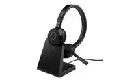 Jabra Evolve 65 TE Link390a Teams Stereo Stand Bluetooth Headset, 16-hour battery life, 30-metre wireless range, Passive Noise Cancellation BusyLight