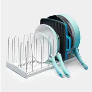 YouCopia Storemore Expandable Cookware Rack Adjustable Pan Organizer Kitchen Cab
