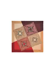 Madras print cashmere stole One size Red/Bordeaux