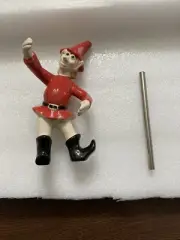 Vintage ceramic garden sprite elf tinkling toadstool pixie yard ornament NOS