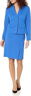 [Le Suit] Women's Tonal Check Jacket & Front Slit Skirt