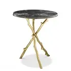 NEW Vandenberg Side Table Westchester Marble Top Gold Finish