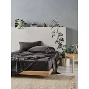 Linen House King Tencel Bed Sheet w/ Pillowcase Set - Charcoal
