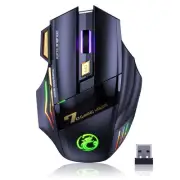 Wireless Gaming Mouse, Rechargeable Silent Wireless Mouse with 4800 DPI Adjus...