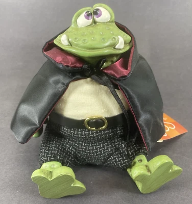 Vtg RUSS Lil Treaters FROGULA Shelf Sitter Halloween Vampire Frog Original Tag