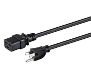 Monoprice 3-Prong Power Cord - 6ft - Black, NEMA 5-15P to IEC 60320 C19, 14AWG