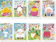 Simpeak 24 Sheets Make a Face Stickers for Kids, Make Your Own DIY Sticker for Boys and Girls, School Teacher Stickers, Make-a-Face Stickers, Game Reward Sticker Party Favors (Easter)