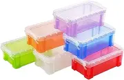 6 Pack Plastic Crayon Storage Boxes Organizer Colorful Storage Containers Box Fishing Sewing Tool Pen Pencil Storage Container Box Case for Craft Office Supplies, Makeup Items