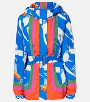 [Farm Rio] Farm Rio Colorblocked printed ski jacket AU 16 blue