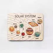 Wood Solar System Puzzle Jigsaw Puzzle Children Enlightenment Puzzle