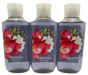 Bath & Body Works LOT of 3 Freesia Body Wash Shower Gel 10 oz Hyacinth Musk
