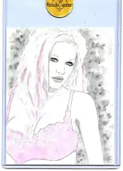 2007 BENCHWARMER BUFFY TYLER JUMBO SKETCH CARD BY JUSTIN