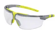 uvex I-3 ADD SPECTACLES Supravision Hardcoat/Anti-Fog Clear Lens,Grey/Lime Frame