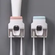 Automatic Toothpaste Squeezer Wall Mount Rack Dispenser Toothbrush Holder