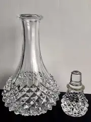 Vintage Cristal D’argues Italian Crystal Decanter Diamond Top