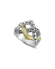 Samuel B. 18K & Silver Interlocking Ring