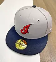 NEW By New Era Mens Cleveland Indians Fitted 7 1/2 59FIFTY Script Hat Cap NWT