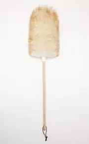VV-W249 67cm Timber Handle Lambswool Duster, Tipped Brown Wool