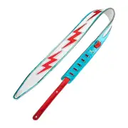 Levy's x Jodi Head Icon Series 2.5" Leather Guitar Strap - Glam Lightening Bolt