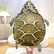 UEncounter 40 Inch Wearable Turtle Shell Pillow Soft Turtle Shell Costume Big Turtle Body Plush Pillow Funny Turtle Cosplay Costume for Adults Kids - Green