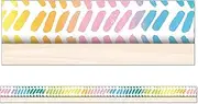 Carson Dellosa Creatively Inspired Watercolor Chevron Rainbow Bulletin Board Borders, 36 Feet of Straight Boho Rainbow Classroom Borders for Bulletin Board, White Board, Cork Board and Classroom Décor