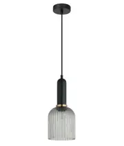 Vintaj Ellipse Shape Pendant Light Smokey Black