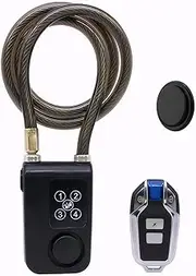 Mengshen Waterproof Bike Alarm Lock with GPS Tracker‌ 110dB Loud Anti-Theft Alarm 150ft Remote Control for Bicycle Motorcycle Scooter Password & Remote Lock Black