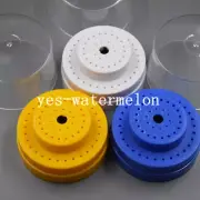 3 Pcs Dental 60 Holes White/Blue/Yellow Slots Plastic Burs Holder Block Case