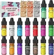 Epoxy Resin Pigment - 16 Colors Translucent Resin Colorant, Highly Concentrated Dye for DIY Jewelry Making, AB Resin Coloring - 10ml