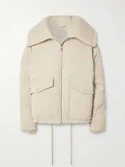 [Varley] Varley - Roseville Faux Shearling-trimmed Faux Nubuck Down Jacket - Cream - medium medium Cream