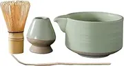 4 Pcs Traditional Matcha Set for Family Japanese Matcha Preparation Best Gift Green