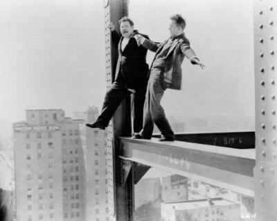 Laurel and Hardy Stan & Ollie balance on top of skyscraper beam 24x36 poster