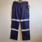 Bisley Workwear Taped Biomotion Stretch Cotton Drill Work Pants Navy New w/ Tags