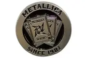 Metallica 30th Anniversary Playing Card Badge (Silver/Black) (One Size)
