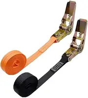 Motorcycle Tie Down Straps Cargo Strap with Fastening Buckle Fits Car Roof Luggage Tie Down Strong Ratchet Bel Accessories(Black)